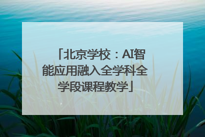 北京学校：AI智能应用融入全学科全学段课程教学