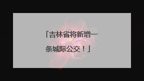 吉林省将新增一条城际公交！