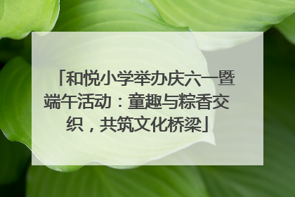 和悦小学举办庆六一暨端午活动：童趣与粽香交织，共筑文化桥梁