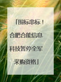 围标串标！合肥合能信息科技暂停全军采购资格