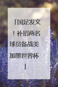 国足发文！补招两名球员备战美加墨世界杯