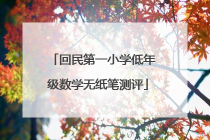 回民第一小学低年级数学无纸笔测评