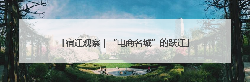 宿迁观察｜“电商名城”的跃迁