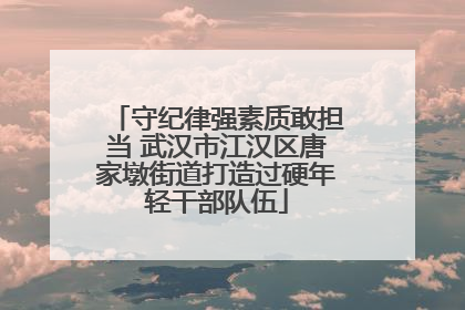 守纪律强素质敢担当 武汉市江汉区唐家墩街道打造过硬年轻干部队伍