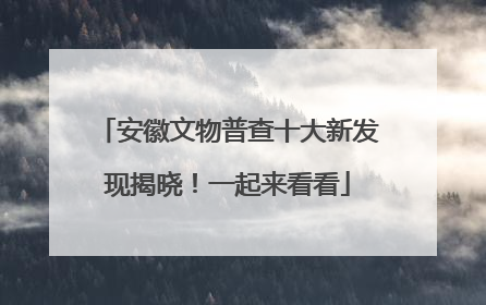 安徽文物普查十大新发现揭晓！一起来看看
