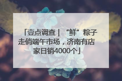 壹点调查｜“鲜”粽子走俏端午市场，济南有店家日销4000个