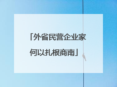 外省民营企业家何以扎根商南
