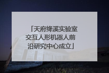 天府绛溪实验室交互人形机器人前沿研究中心成立