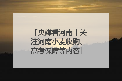 央媒看河南｜关注河南小麦收购、高考保障等内容