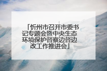 忻州市召开市委书记专题会暨中央生态环境保护督察边督边改工作推进会