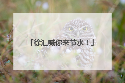 徐汇喊你来节水！