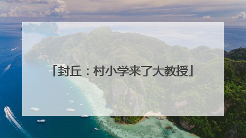 封丘：村小学来了大教授