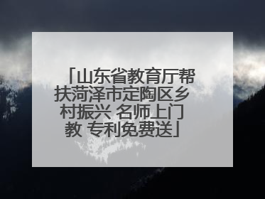 山东省教育厅帮扶菏泽市定陶区乡村振兴 名师上门教 专利免费送