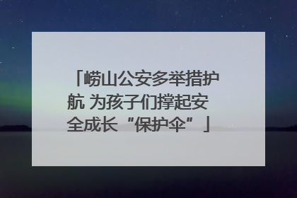 崂山公安多举措护航 为孩子们撑起安全成长“保护伞”