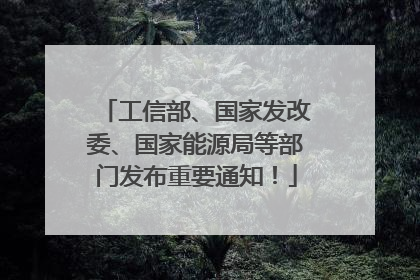 工信部、国家发改委、国家能源局等部门发布重要通知！