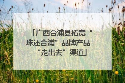 广西合浦县拓宽“珠还合浦”品牌产品“走出去”渠道