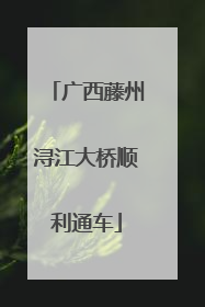 广西藤州浔江大桥顺利通车