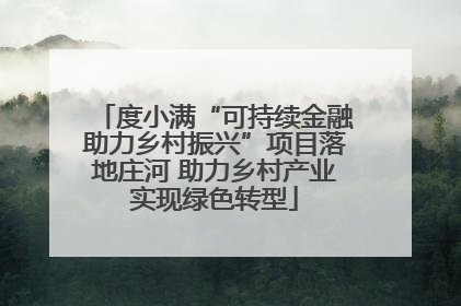 度小满“可持续金融助力乡村振兴”项目落地庄河 助力乡村产业实现绿色转型