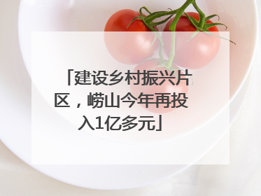 建设乡村振兴片区，崂山今年再投入1亿多元