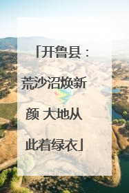 开鲁县：荒沙沼焕新颜 大地从此着绿衣