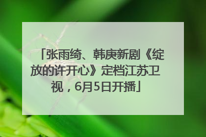 张雨绮、韩庚新剧《绽放的许开心》定档江苏卫视，6月5日开播