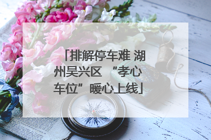 排解停车难 湖州吴兴区 “孝心车位”暖心上线