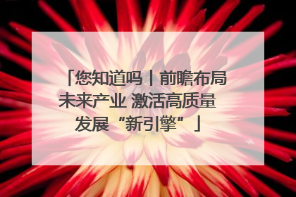 您知道吗丨前瞻布局未来产业 激活高质量发展“新引擎”
