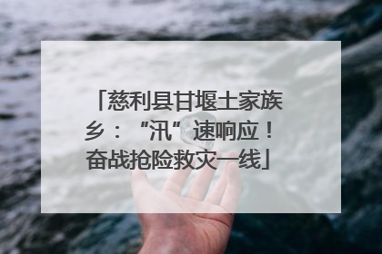 慈利县甘堰土家族乡：“汛”速响应！奋战抢险救灾一线