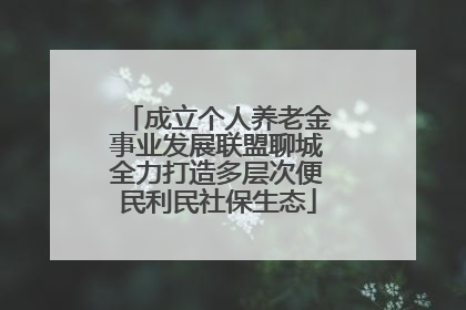 成立个人养老金事业发展联盟聊城全力打造多层次便民利民社保生态