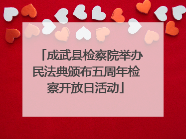 成武县检察院举办民法典颁布五周年检察开放日活动