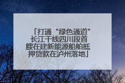 打通“绿色通道” 长江干线四川段首艘在建新能源船舶抵押贷款在泸州落地