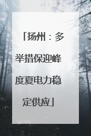 扬州：多举措保迎峰度夏电力稳定供应