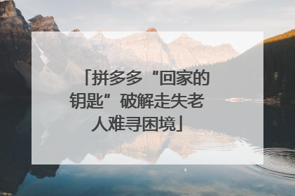 拼多多“回家的钥匙”破解走失老人难寻困境