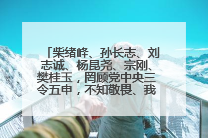 柴绪峰、孙长志、刘志诚、杨昆尧、宗刚、樊桂玉，罔顾党中央三令五申，不知敬畏、我行我素、肆意妄为！