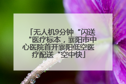 无人机9分钟“闪送“医疗标本，襄阳市中心医院首开襄阳低空医疗配送“空中快