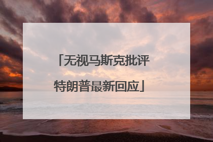 无视马斯克批评 特朗普最新回应