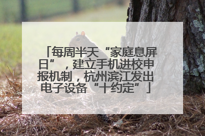 每周半天“家庭息屏日”，建立手机进校申报机制，杭州滨江发出电子设备“十约定”