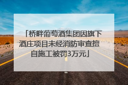 桥畔葡萄酒集团因旗下酒庄项目未经消防审查擅自施工被罚3万元