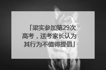 梁实参加第29次高考，送考家长认为其行为不值得提倡