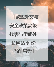 欧盟外交与安全政策高级代表与伊朗外长通话 讨论当前局势
