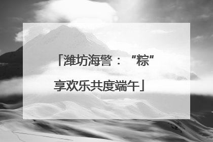 潍坊海警：“粽”享欢乐共度端午