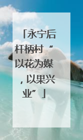 永宁后杆柄村“以花为媒，以果兴业”