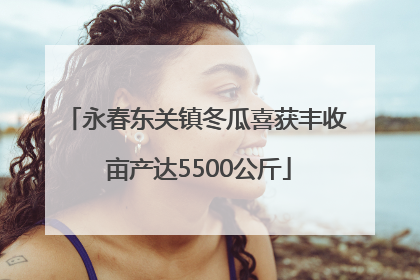 永春东关镇冬瓜喜获丰收 亩产达5500公斤