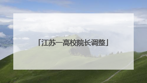 江苏一高校院长调整