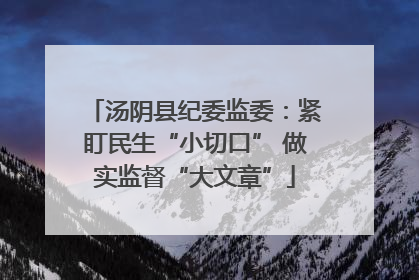 汤阴县纪委监委：紧盯民生“小切口” 做实监督“大文章”