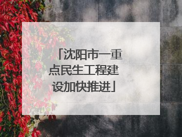 沈阳市一重点民生工程建设加快推进