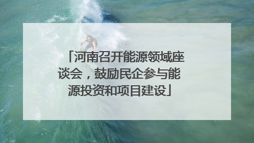 河南召开能源领域座谈会，鼓励民企参与能源投资和项目建设