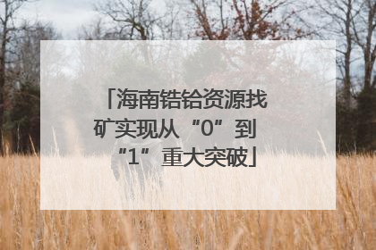 海南锆铪资源找矿实现从“0”到“1”重大突破