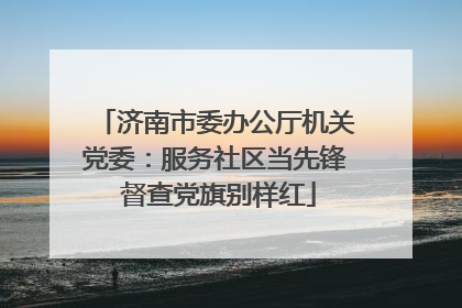 济南市委办公厅机关党委：服务社区当先锋 督查党旗别样红