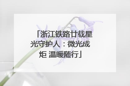 浙江铁路廿载星光守护人：微光成炬 温暖随行